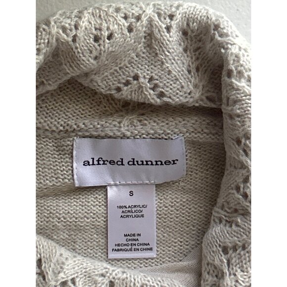 Alfred Dunner Womens Acrylic Lace Scarf Sweater Size Small Gray Knit - Picture 5 of 8